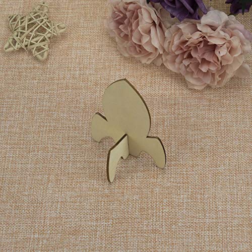 JANOU 12 Sets Rocket 3D Wood Tabletop Cutouts Unfinished Wooden Stand Up DIY Craft for Outer Space Birthday Baby Shower Decoration JANOU