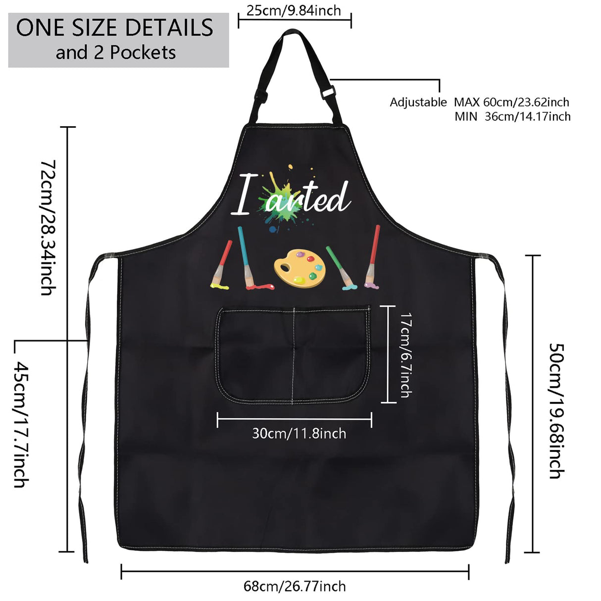 MBMSO Painting Artist Apron I Arted Apron Artist Painter Gifts Funny Art Teacher Student Gifts Apron Paint Lovers Gifts (I Arted Apron-black) MBMSO