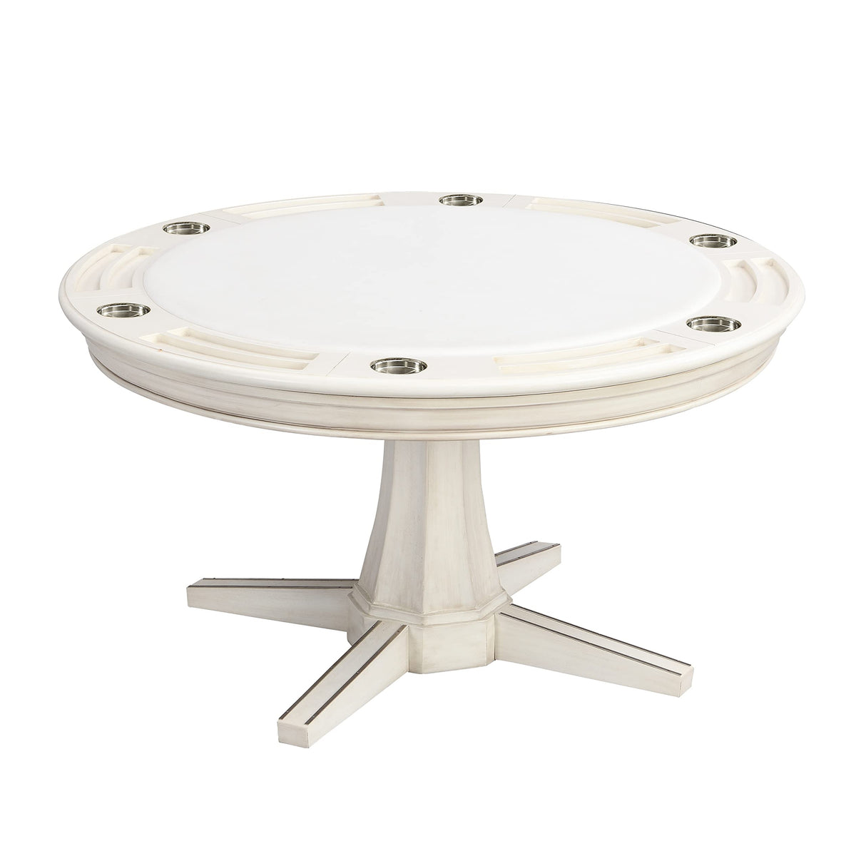 Furniture of America Coleman Transitional Round Wood 3 in 1 Table 54 in. for Dining, Casino Games, Chess, Poker and Domino, Billiard Room Essentials Furniture of America