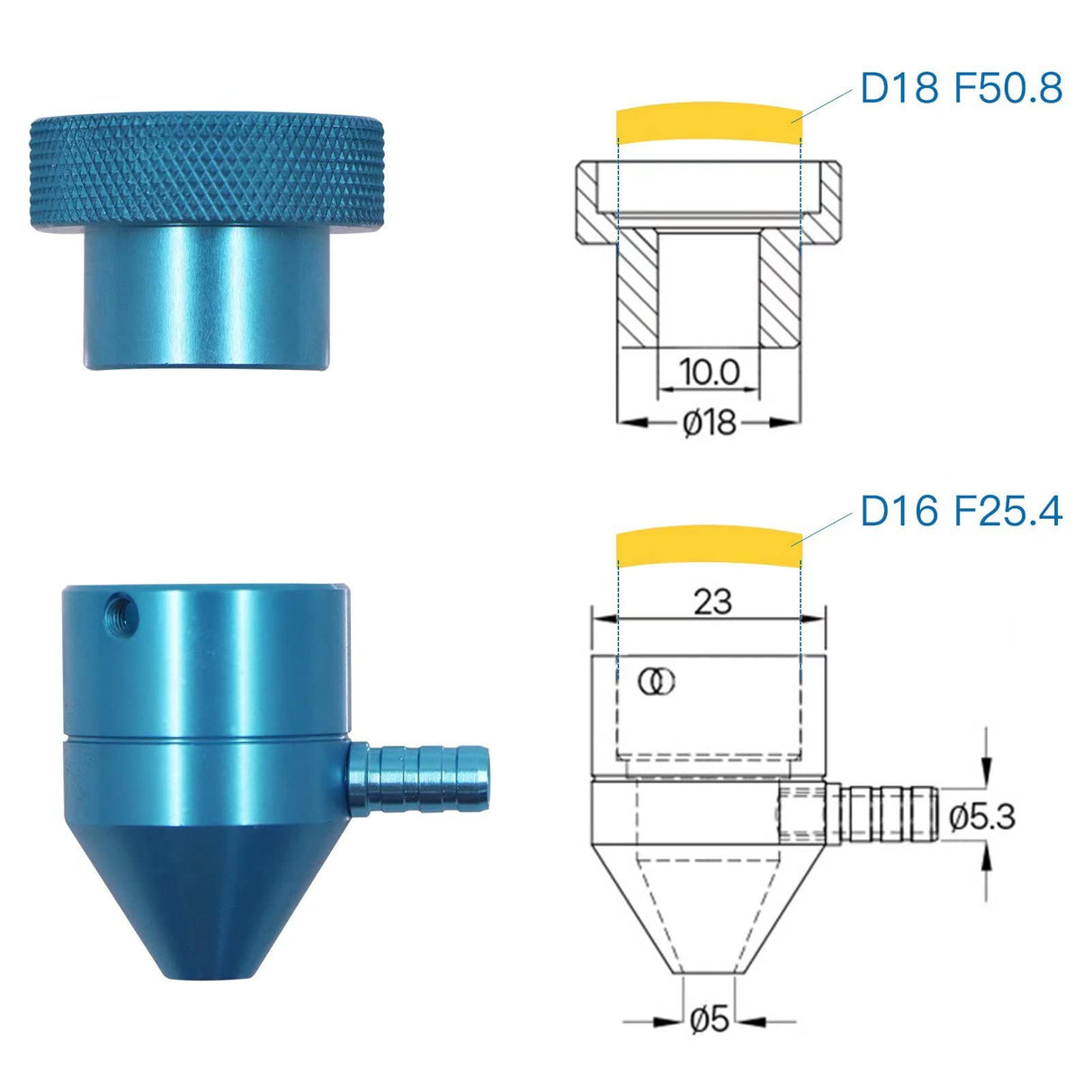 FONLAND K40 CO2 Laser Head with Air Assist for K40 Laser Engraver Cutter Engraving Machine, Lens Dia 12/18mm FL50.8mm & Dia 16mm FL25.4mm Mirror 20mm FONLAND