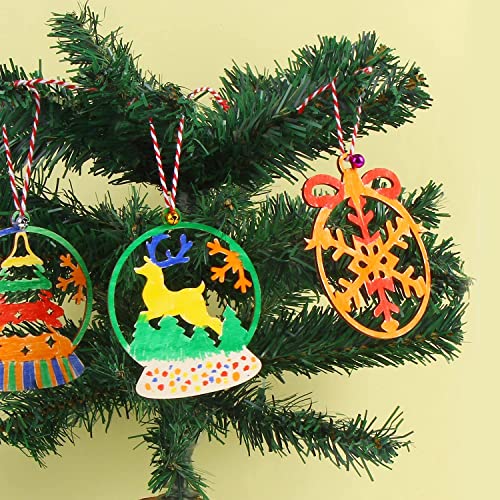 KIMOBER 30PCS Christmas Wooden Slices,Christmas Tree Ornaments,Unfinished Blank Cutouts for Christmas Decoration,Kids DIY Crafts KIMOBER