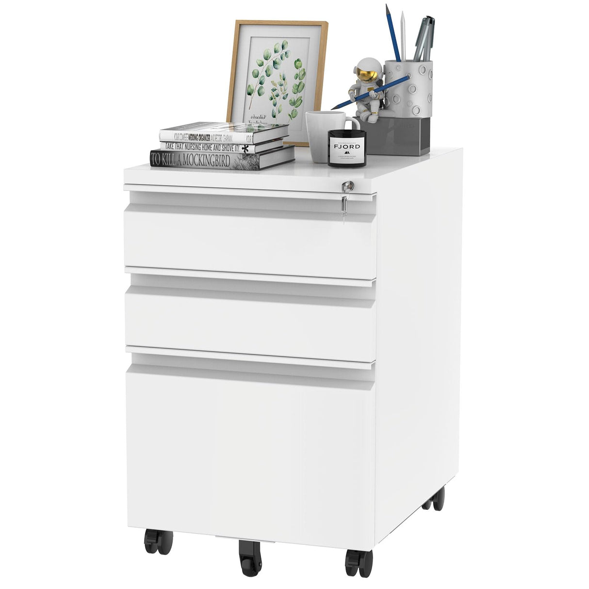 FLEXISPOT 3 Drawer Mobile File Cabinet for Home Office Under Desk Storage, Filing Cabinet with Lock Keys, File Organizer Cabinet for Legal/Letter/A4 FLEXISPOT