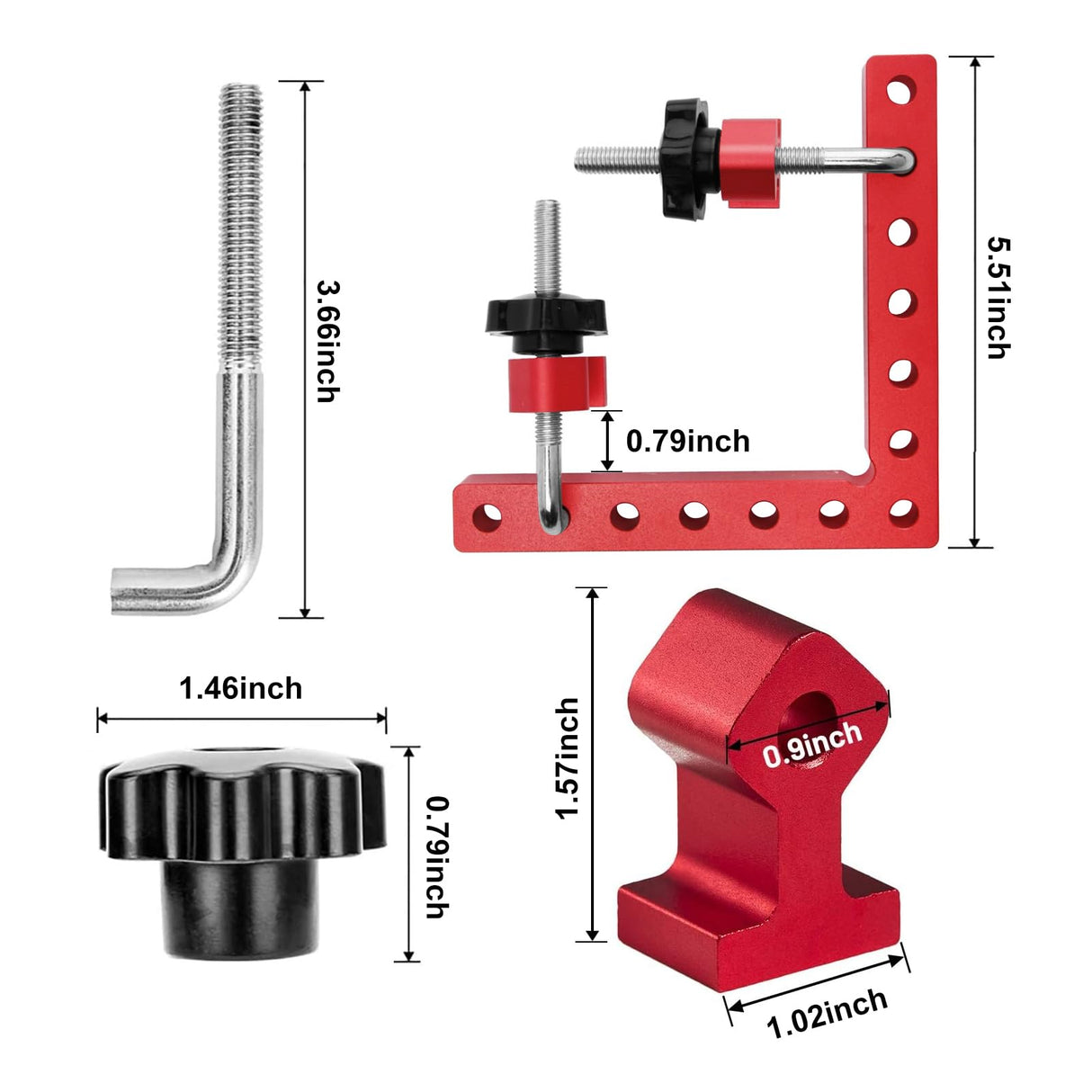 Utoolmart 90 Degree Positioning Squares Right Angle Clamps, Corner Clamps for Woodworking 5.5"x 5.5"(14 x 14cm), Aluminum Alloy Carpenter Clamping Utoolmart