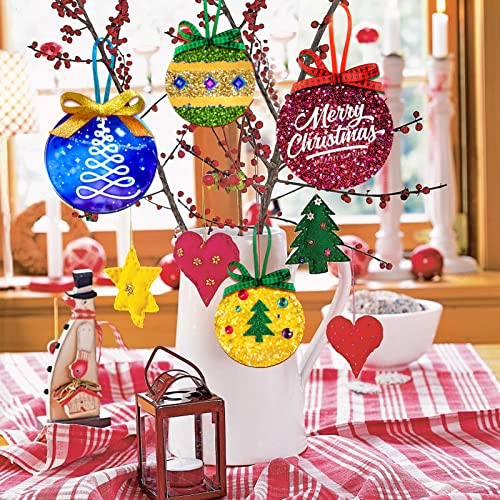 Juome Christmas Ornaments Resin Molds Silicone, 4 Pcs Round Shape Pendant Christmas Molds for Epoxy Resin, DIY Crafts Keychain Making Christmas Tree Juome