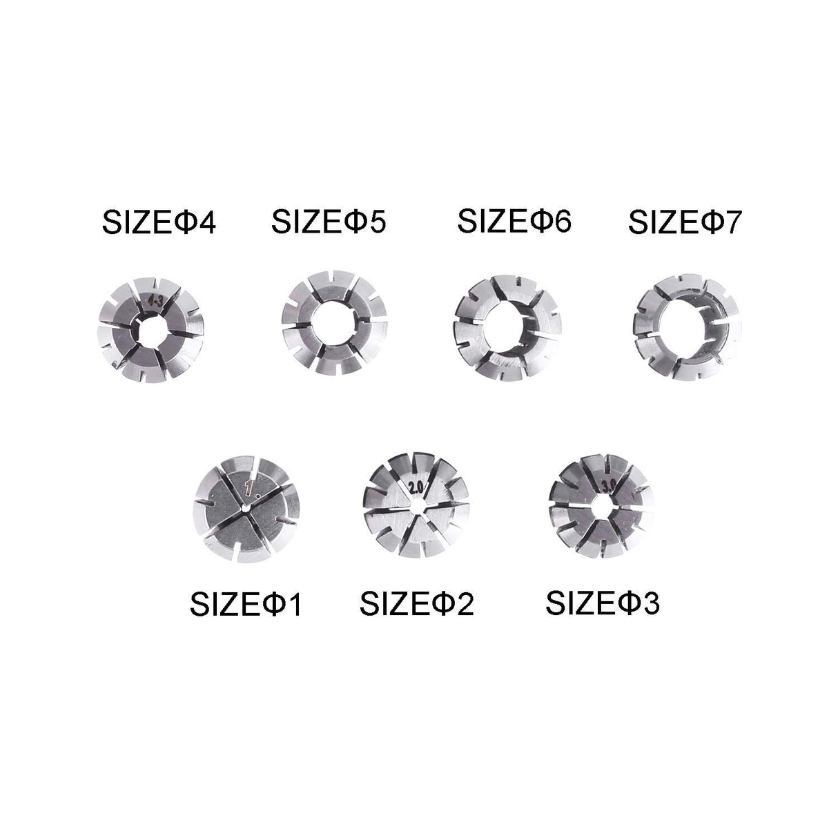 SainSmart Genmitsu 7Pcs ER11 Spring Collet Set for CNC Engraving Milling Lathe Tool 1.0mm-7.0mm SainSmart