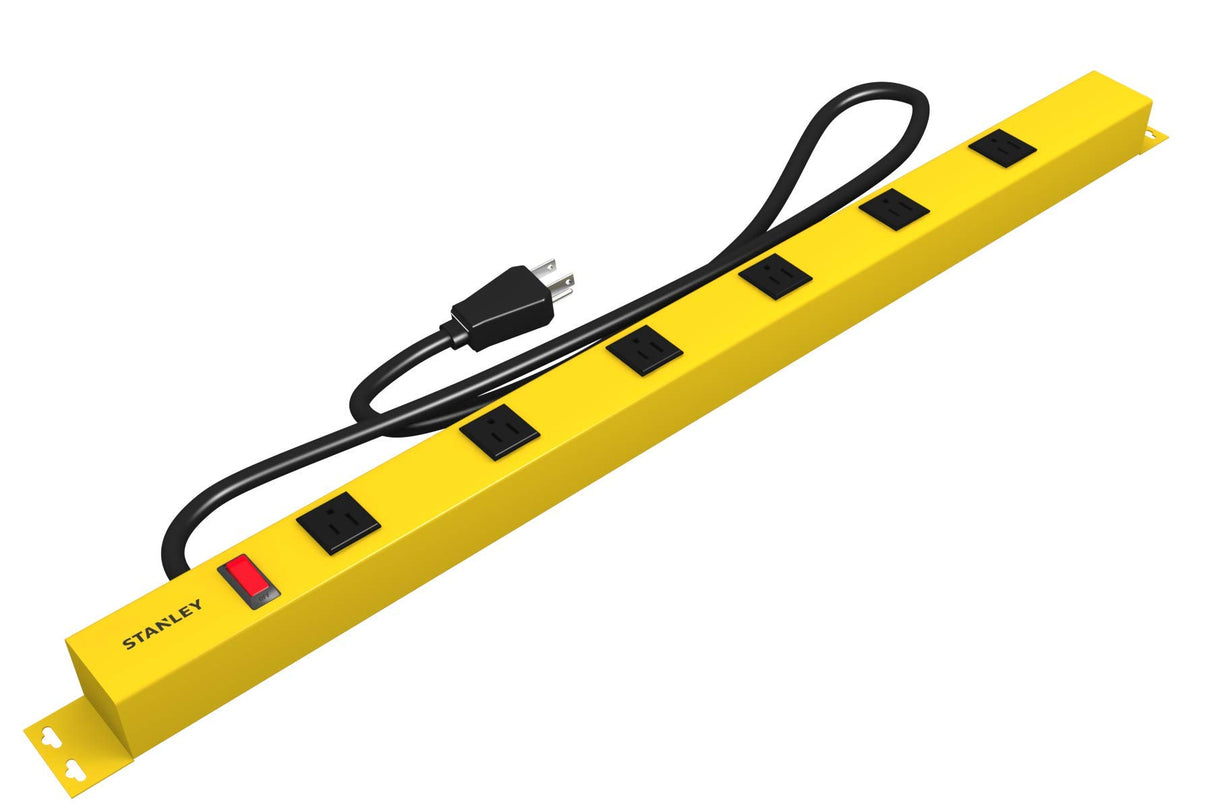 Stanley 31613 NCC31613 ShopMAX Pro 6-Outlet Surge-Protector Power Bar, 4-Foot Cord, Yellow Stanley