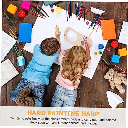 SUPVOX 1 Set DIY Wooden Piano Kids Mini Kids Musical Instruments Kids Educational Handwork Painting Lyre Harp Mahogany Lyre Harp Lyre Harp 19 Strings SUPVOX