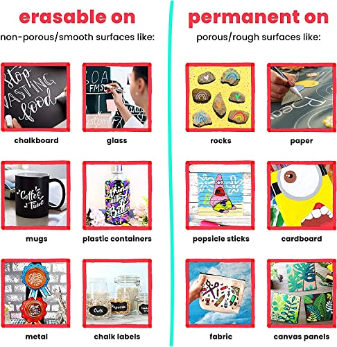 White Jumbo Chalk Markers - 15mm Window Markers | Pack of 2 White pens - Use on Cars, Chalkboard, Whiteboard, Blackboard, Glass, Bistro | Loved by Chalkola