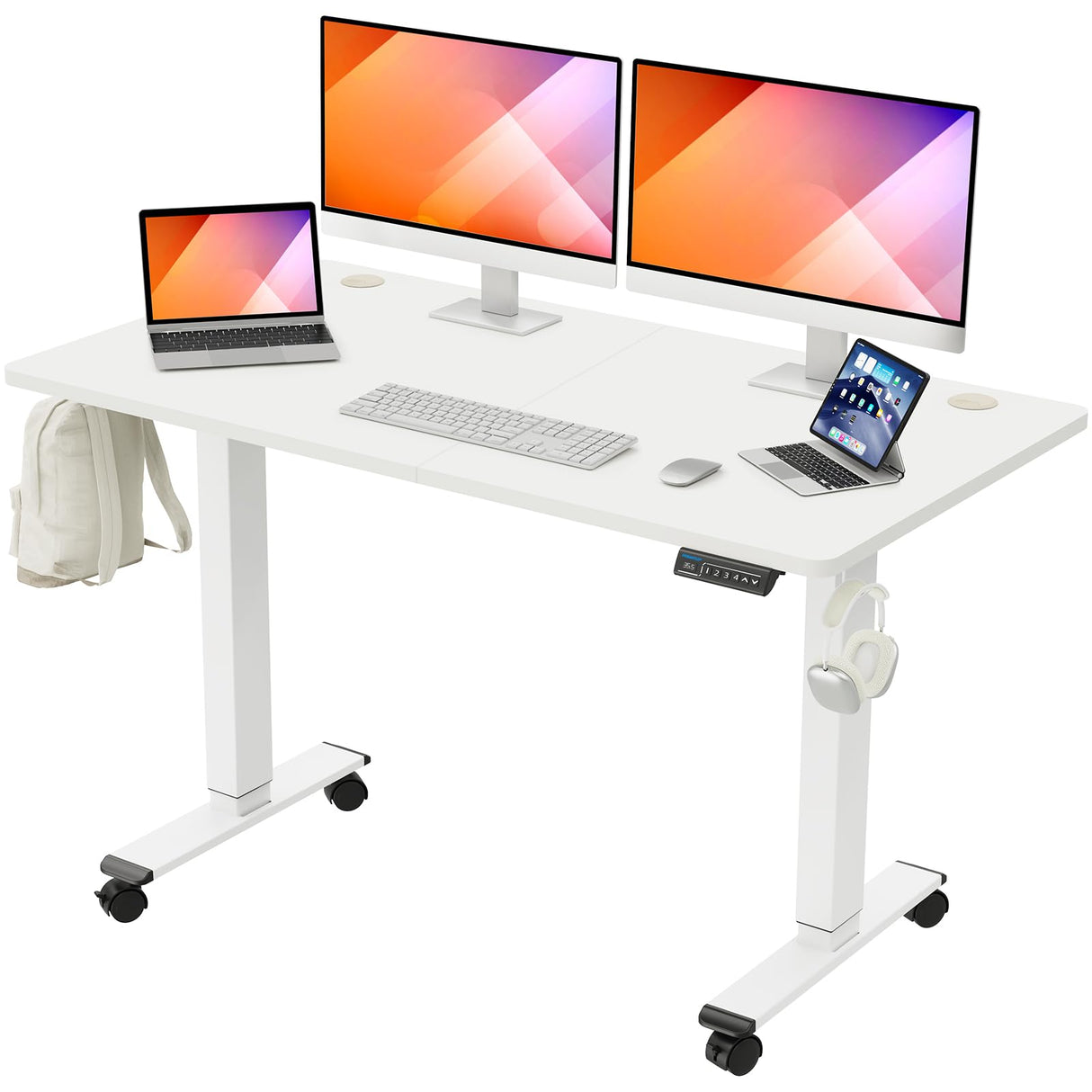 MOUNTUP ๐๐ ๐ฑ ๐๐ Inches Electric Height Adjustable Standing Desk, Sit Stand Desk with Memory Controller, Ergonomic Stand Up Desk for Home Office with MOUNTUP