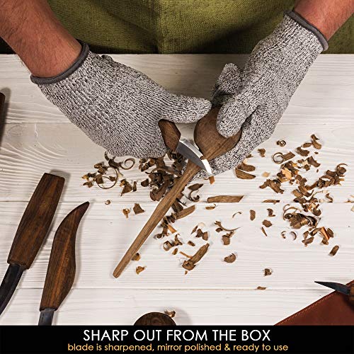 BeaverCraft Deluxe Wood Carving Kit S18X - Wood Carving Knife Set - Spoon Carving Tools Set - Whittling Knives Kit - Woodworking Kit Wood Carving BeaverCraft
