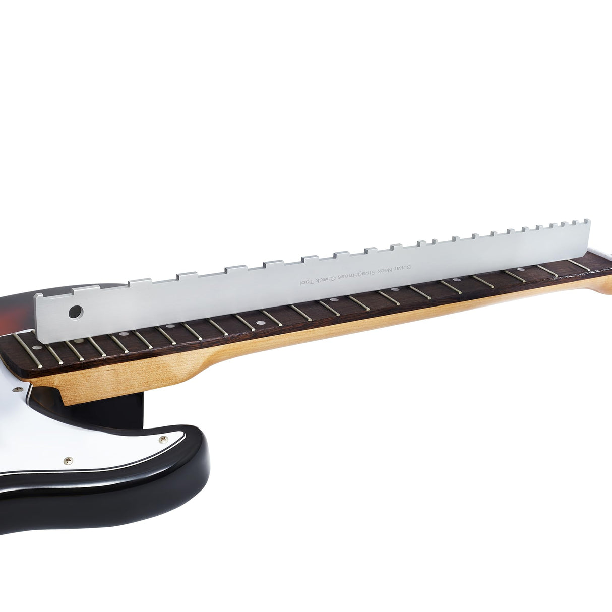 Frautron Guitar Neck Notched Straight Edge, 4mm Thick Aluminum Guitar Neck Maintenance Setup Tool, Pro Luthiers Repair Tool for Gibson 24.75" Fender Frautron