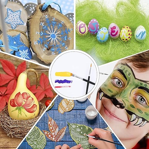 AROIC Acrylic Paint Brush Set, 200 pcs Nylon Hair Brushes for All Purpose Oil Watercolor Painting Artist Professional Kits, Black AROIC