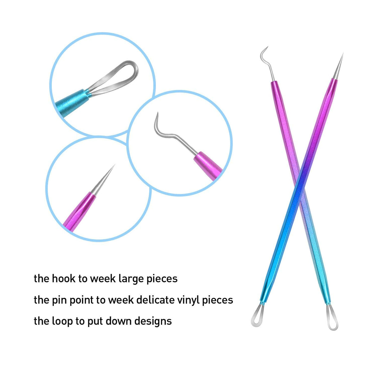 tiptopcarbon Craft Weeding Tool Set for Adhesive Vinyl HTV 3pcs/Pack tiptopcarbon