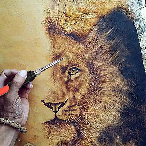 gerleek Wood Burning Kit Woodburning Tool with Soldering Iron 54 PCS Woodburner Temperature Adjustable with Soldering Iron Set Pyrography Wood gerleek