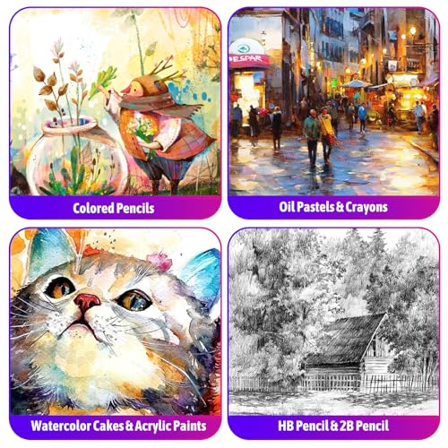 iBayam Deluxe Art Set, 195-Pack Artist Gift Box, Arts and Crafts Drawing Painting Kit Art Supplies for Adults Kids, Art Kits Paint Set with 24 iBayam