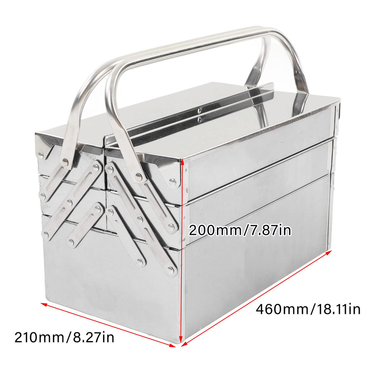 Portable Cantilever Tool Box Crafted from Stainless Steel with 5 Tray Cantilever for Home and Auto Repair Folding Metal Toolbox. (460) Walfront