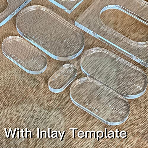 Monliful Pack of 4 Oval Inlay Template Set, Router Templates for Woodworking,Router Jig Templates Decorative Templates Monliful