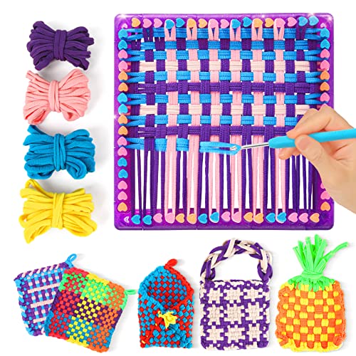 LECPOP Weaving Loom for Kids, 256pcs Craft Loops for Weaving, Make Your Own Potholder for Beginners, DIY Christmas/Birthday Gift Knitting Loom with
