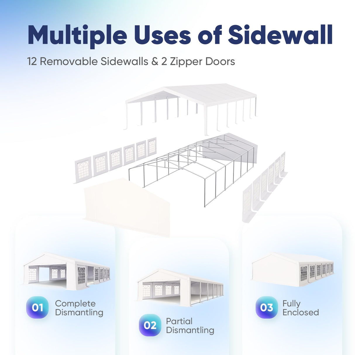 Quictent 20x40 Party Tent Heavy Duty Upgrade PVC Fire Retardent Vinyl Outdoor Gazebo Wedding Canopy Carport Shelter BBQ Tents with 6 Removable Quictent