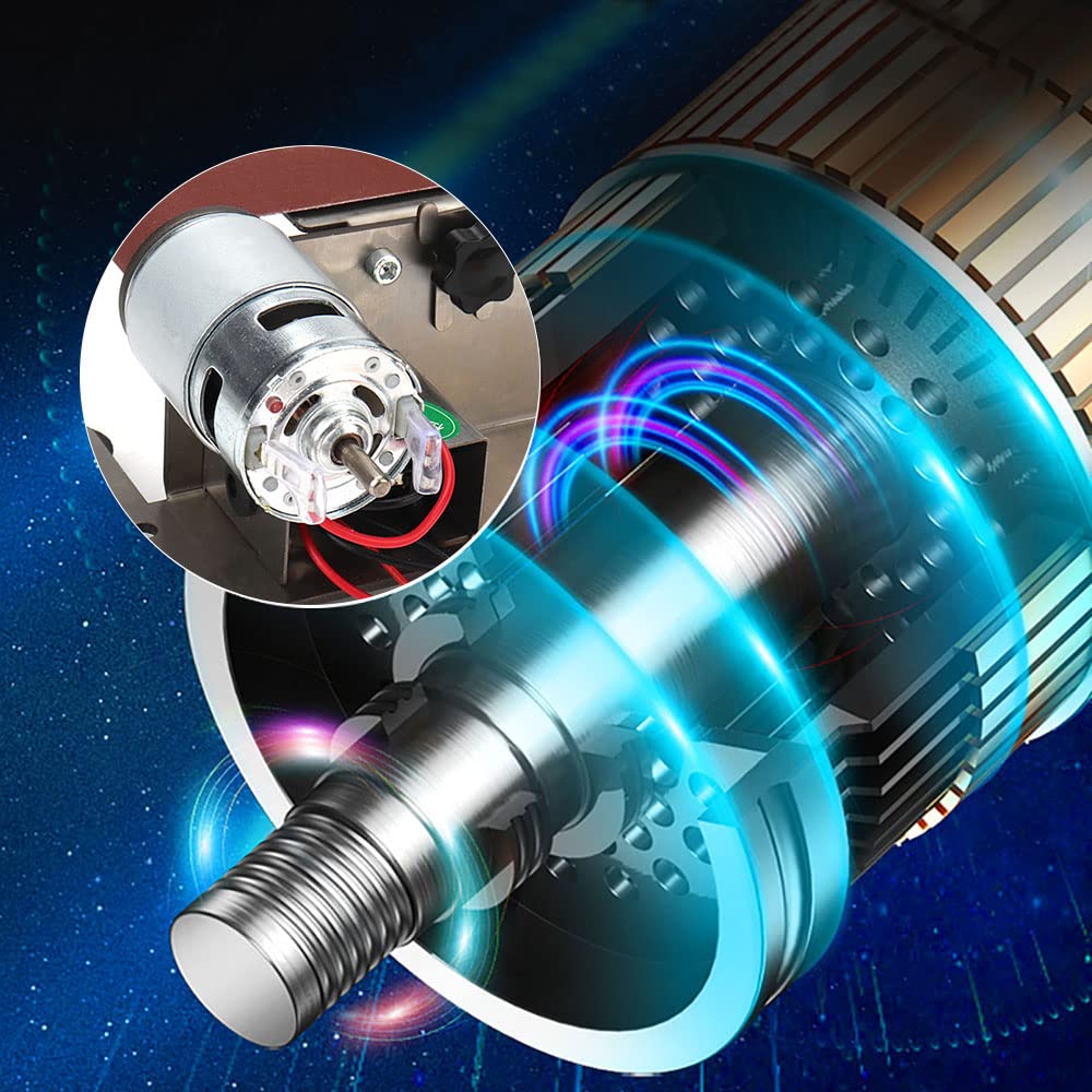 Electric Belt-Sander Polishing-Grinding Sharpener Adjustable - 13 x 1.2inch DIY Power Sanding Machine Mini Bench Belt Grinder, 7-Speed SI FANG