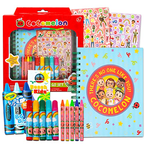 Cocomelon Art Supplies Set for Kids - Bundle with Cocomelon Stickers, Sketchbook, and Coloring Supplies Plus Stickers, More | Cocomelon Crafts for Beach Kids