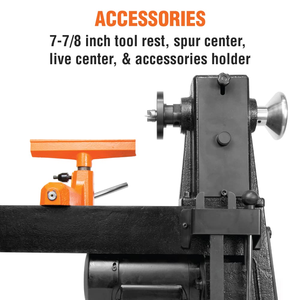 WEN LA3424 4.5-Amp 12-Inch by 18-Inch 5-Speed Benchtop Wood Lathe , Black WEN