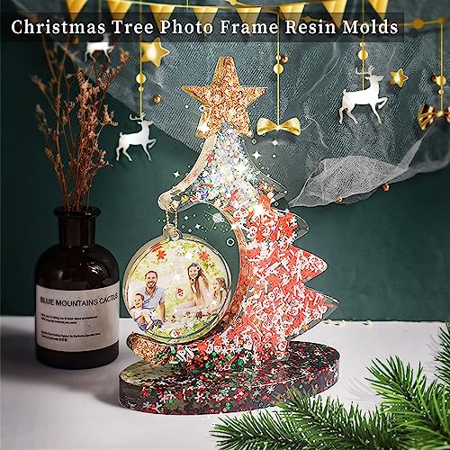 Large Silicone Mold, Photo Frame Resin Molds, Christmas Tree Shape Resin Molds for Epoxy Casting, Picture Frame Display Unique Crafts Making Resin Wehous