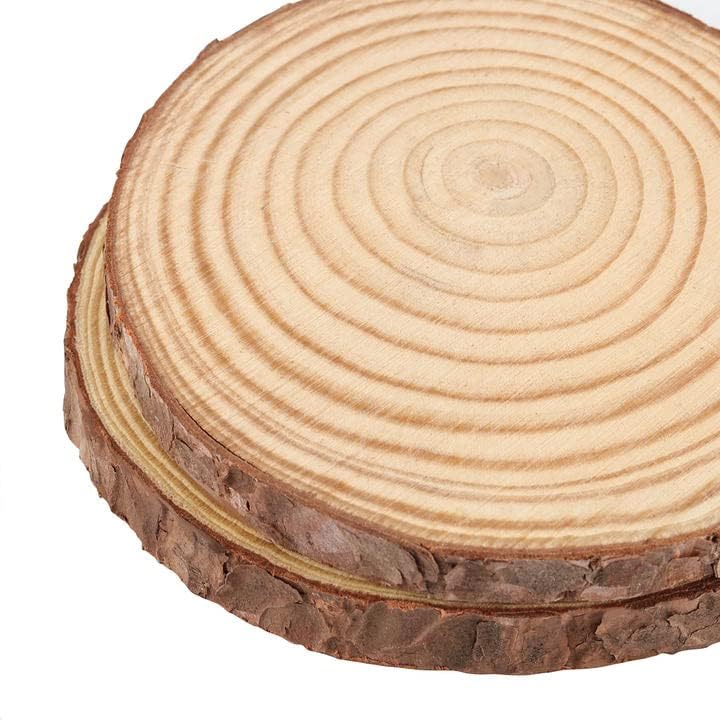 ZEONHEI 30 Pcs 3.5-4 Inches Natural Wood Slices, Unfinished Wood Slices Bulk for Crafts Wood Kit Circles Crafts Tree Slice with Bark for DIY Crafts ZEONHEI