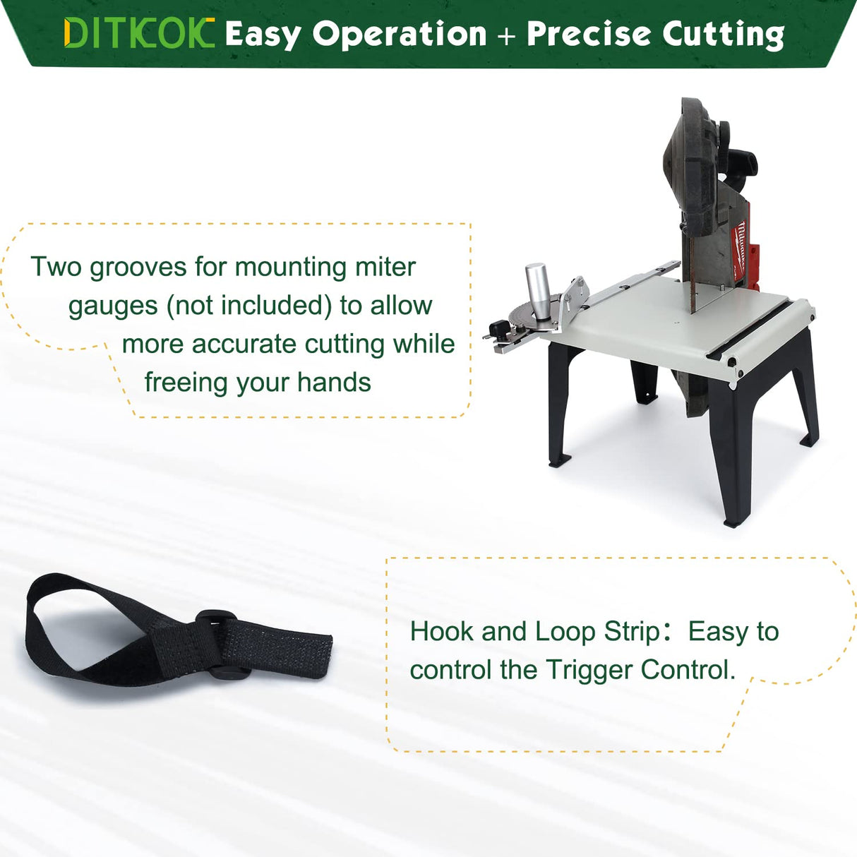 DITKOK Band Saw Stand Portable Table for Milwaukee Band Saw, Powder Coated (SAW NOT INCLUDED) DITKOK