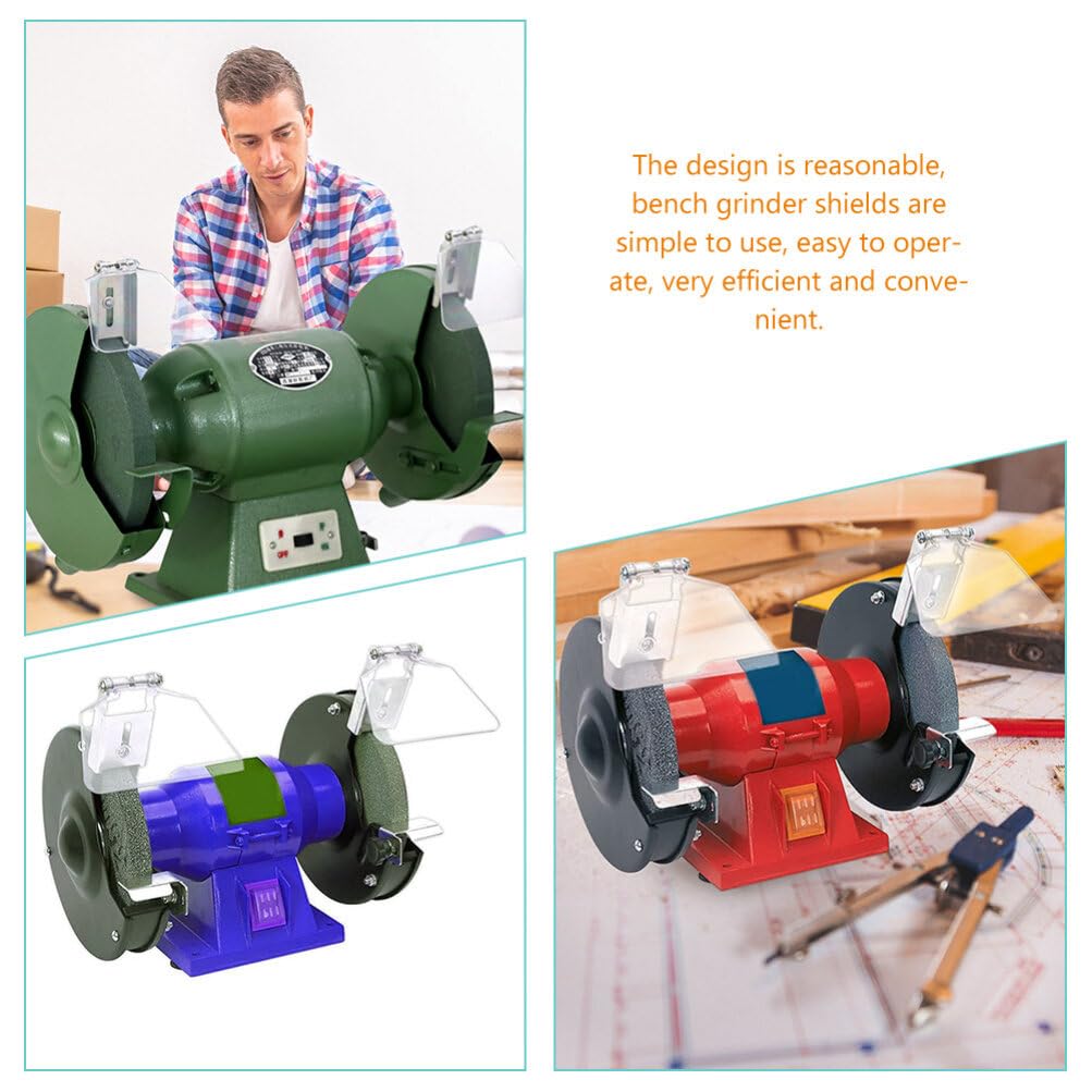 Bench Grinder Eye Shield, 6pcs Bench Grinder Guards Bench Grinders Kit Guard Eye Grinder Shield Bench Safety Replacement Included Screws Angle TEHAUX