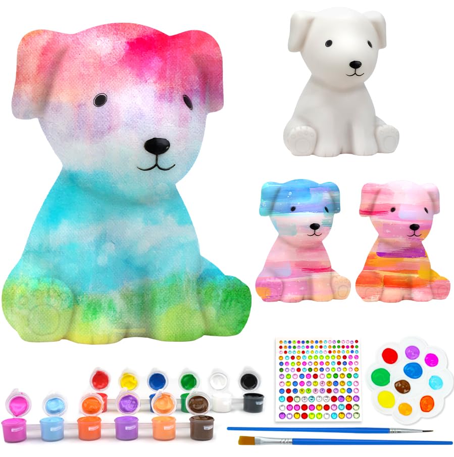 HAPMARS Paint Your Own Dog Lamp Kit 1pcs, DIY Dog Art Craft Painting Kits for Girls Boys Kid Age 4 5 6 7 8 9 10 11 12+, Art Supplies Creative Gifts HAPMARS