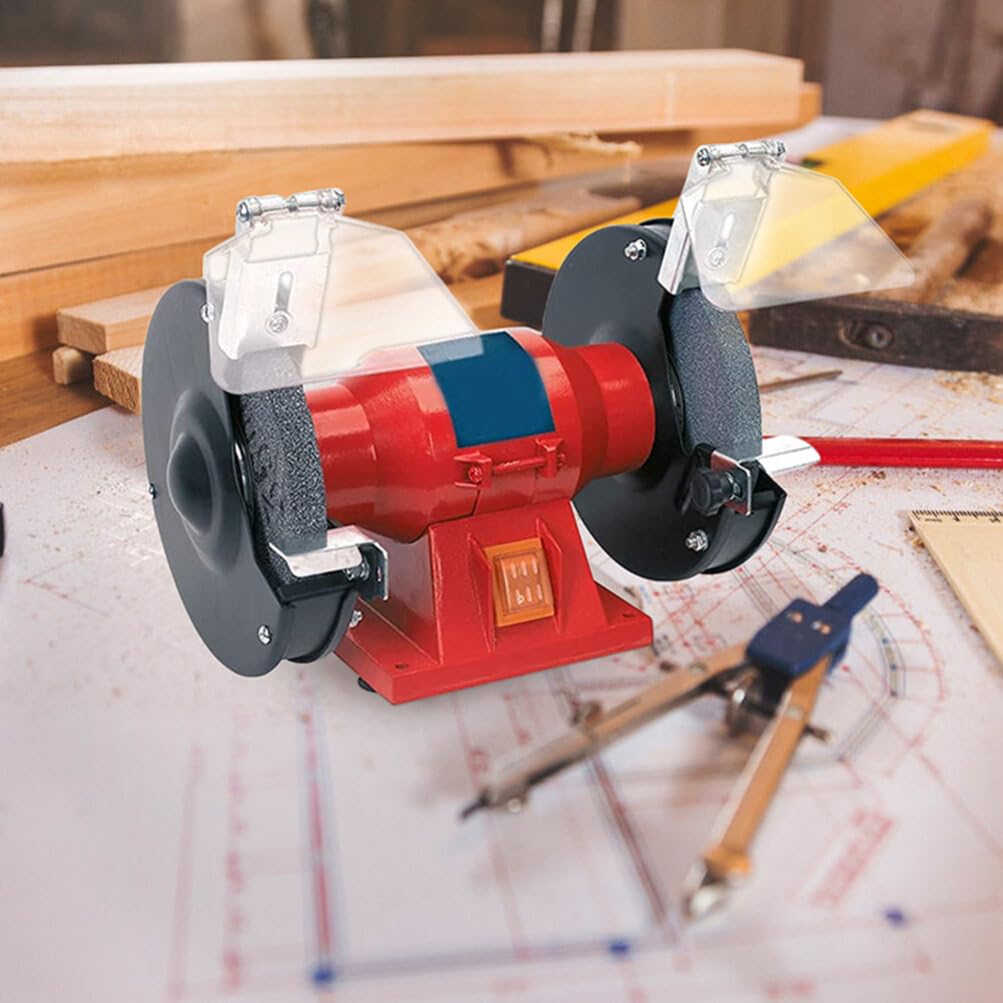 Bench Grinder Eye Shield, 6pcs Bench Grinder Guards Bench Grinders Kit Guard Eye Grinder Shield Bench Safety Replacement Included Screws Angle TEHAUX