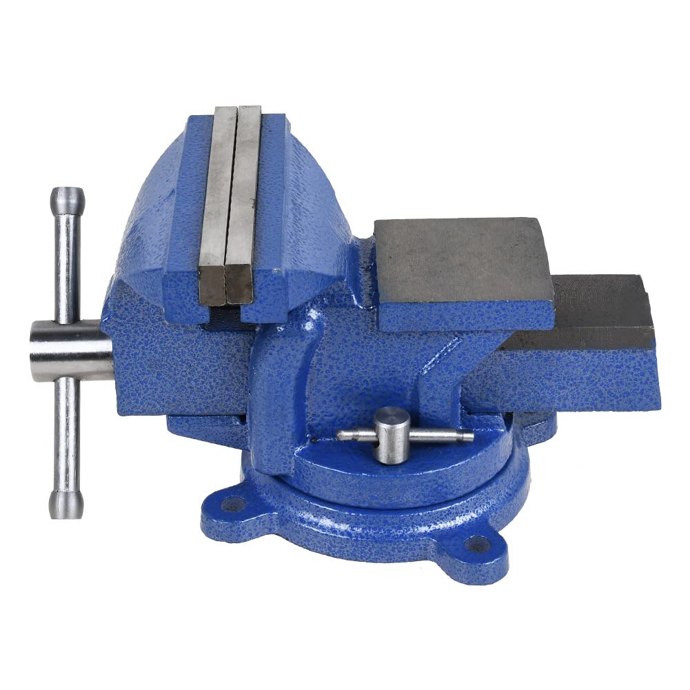 5" Heavy Duty Bench Vise with Anvil Swivel Table Top Clamp Locking Base Sanheshun