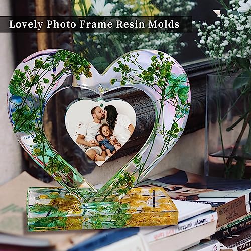 Heart Photo Frame Resin Molds Silicone, Large Ornament Picture Frame Silicone Mold for Resin Casting, DIY Epoxy Resin Floral Art Crafts Home Wehous