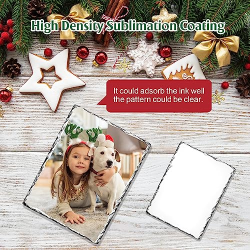 WANZELONYO Sublimation Slate Blanks 4x6 Inch Sublimation Plaque Rock Stone Picture Photo Plate 6 Pack Bulk WANZELONYO