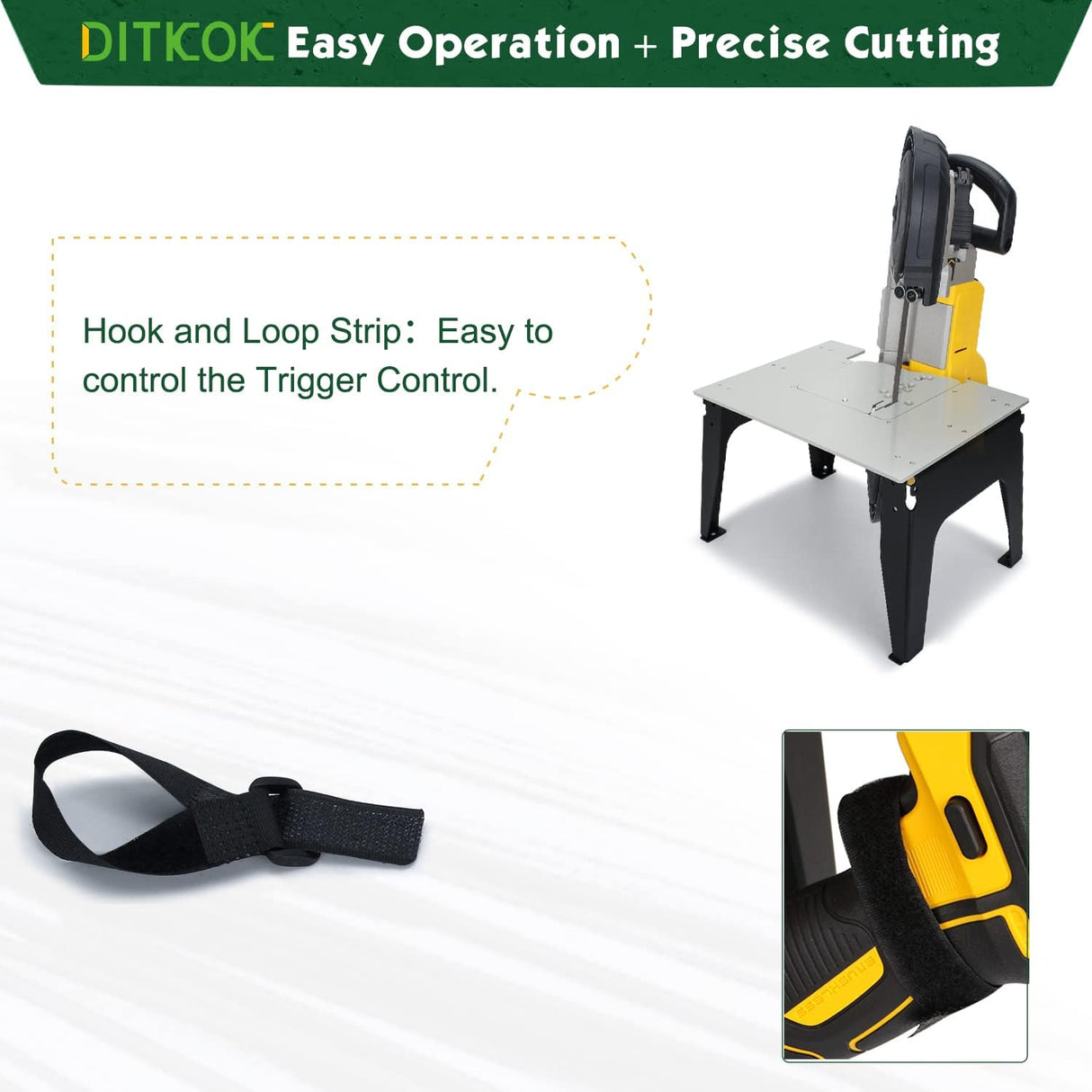 DITKOK Band Saw Stand Portable Table Alloy Steel Base for DeWalt Band Saw, for Milwaukee for Makita Band Saw, Powder Coated Table DITKOK