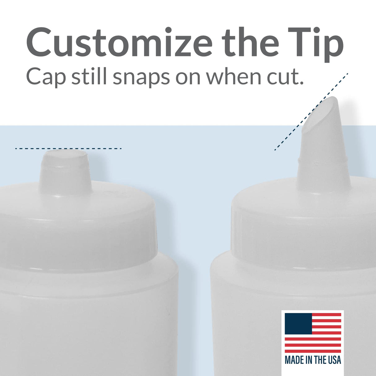 Pinnacle Mercantile Plastic Squeeze Condiment Bottles with Red Tip Cap 16-ounce Set of 6 Wide Mouth Pinnacle Mercantile