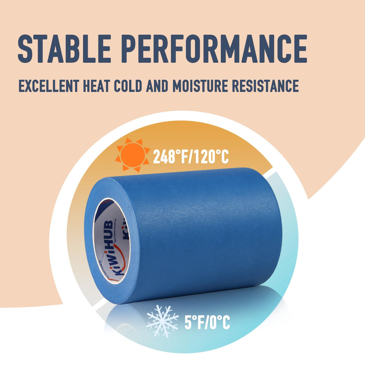 KIWIHUB Wide Blue Painters Tape, 4in x 55Y, Blue Masking Tape for Laser Cutting/Engraving & 3D Printing Bed, Painting Tape for Indoor and Outdoor Use KIWIHUB