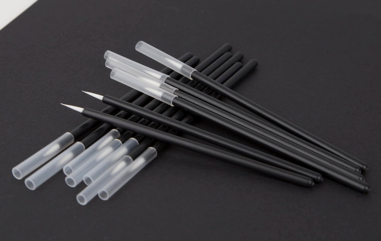 KOLAMOON 100 Pack Disposable Eyeliner Brushes Fine Point Applicator Makeup Eye Liner Wands Eyeliner Makeup Brushes KOLAMOON