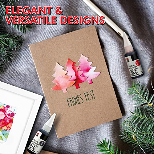 Marabu Alcohol Ink for Epoxy Resin - 6 Primary Colors Alcohol Ink Set - Vibrant and Versatile Alcohol Inks for Resin Art, Tumblers, Alcohol Paint Marabu