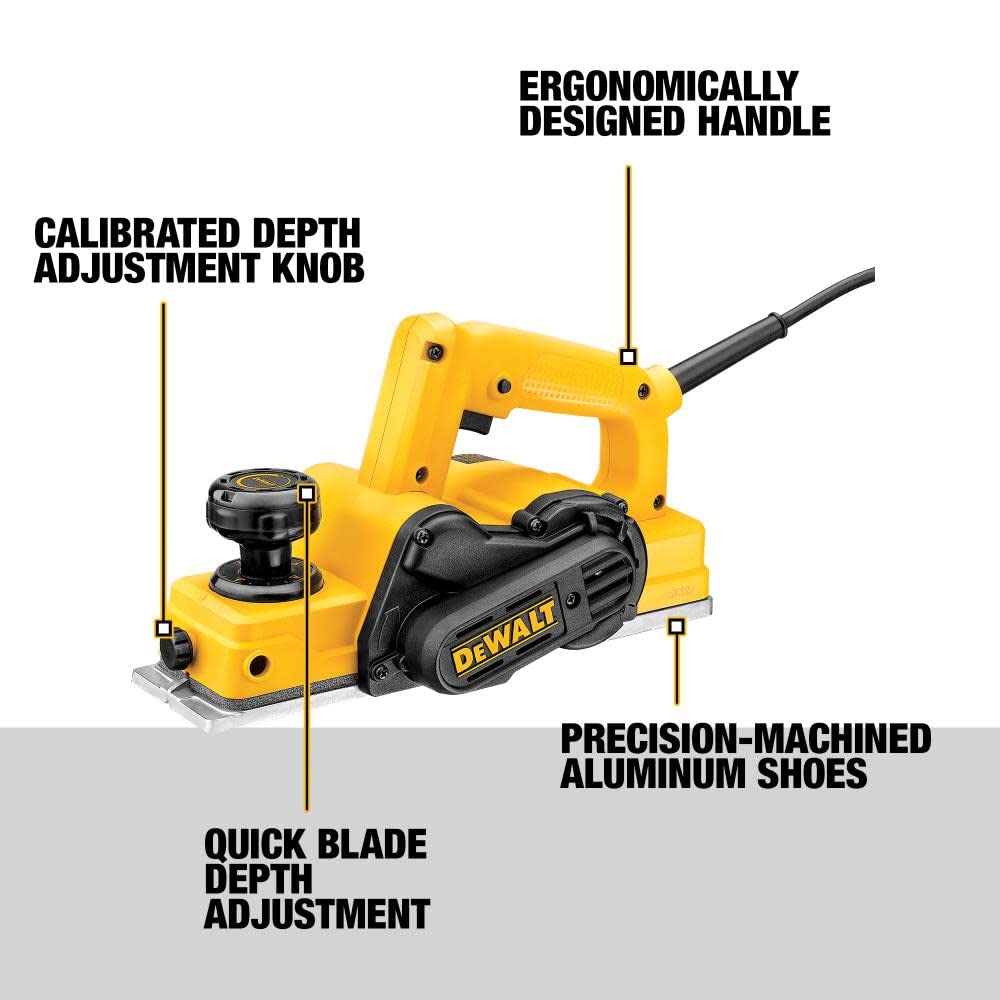 DEWALT Hand Planer, 5.5-Amp, 3-1/4-Inch (D26676) DEWALT