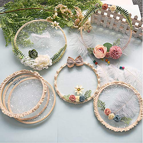 Wreath Rings, Wooden Wreath Rings for Crafts, Wooden Bamboo Floral Hoop Wreath Macrame Craft Hoop Rings for DIY Dream Catcher, Wall Hanging Crafts Yeenee