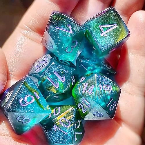 Juome Dice Resin Molds Silicone, DND Dice Silicone Molds for Epoxy Resin Casting with 7 Standard Stereoscopic Dice Cavities, Resin Mold for DIY Dices Juome