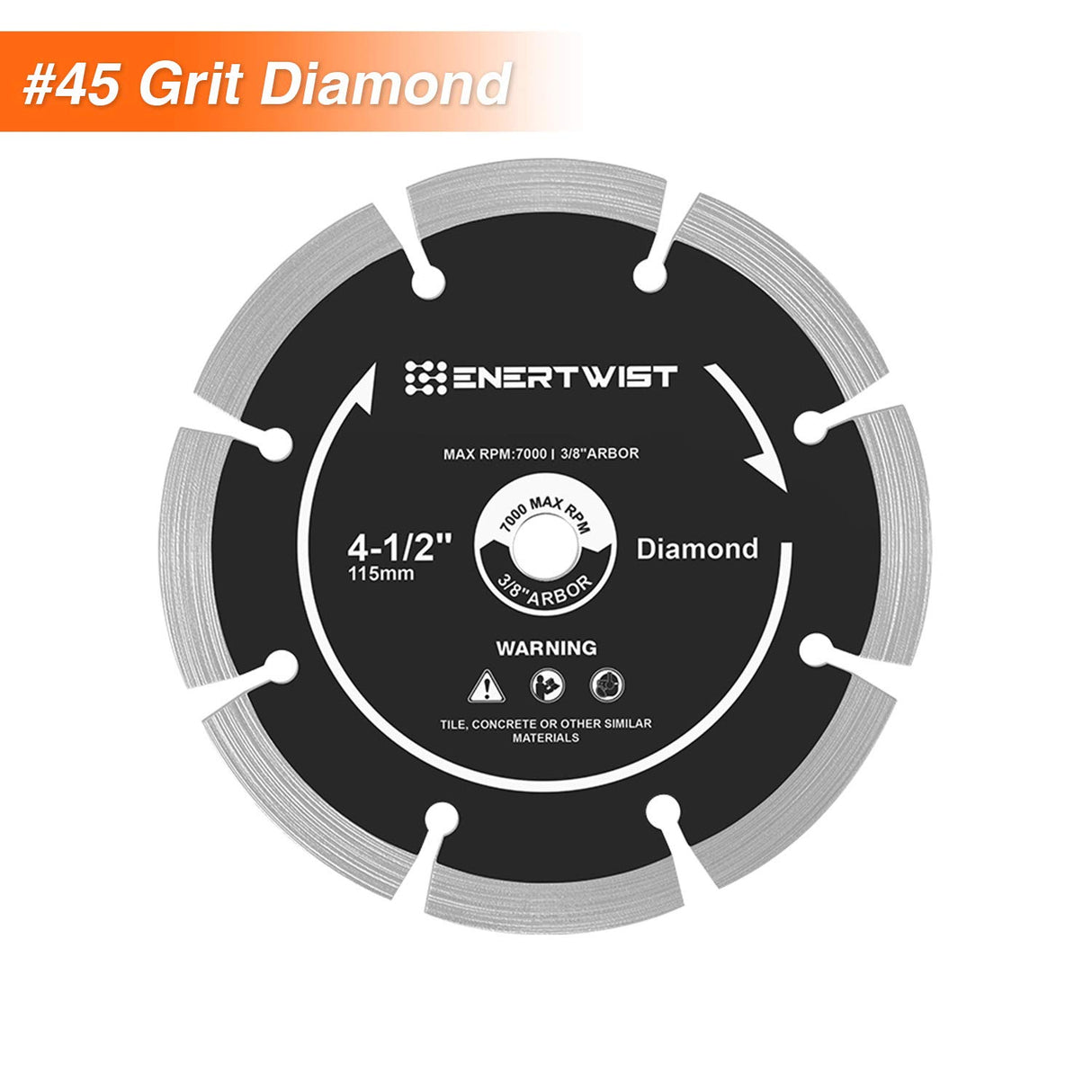 ENERTWIST 4-1/2 Inch Compact Circular Saw Blade Set, Pack of 4-Pieces TCT/HSS/Diamond Saw Blades Assorted for Wood/Plastic/Metal/Tile Cutting, 3/8in ENERTWIST