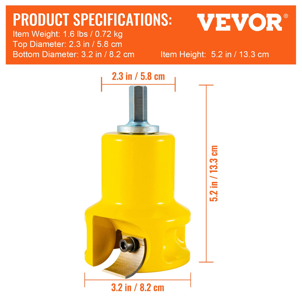 VEVOR Tenon Cutter, 1.5" / 38 mm Diameter, with Dual Curved Blades & Button Screws Home Master Kit, Premium Aluminum & Steel Log Furniture Cutter, VEVOR