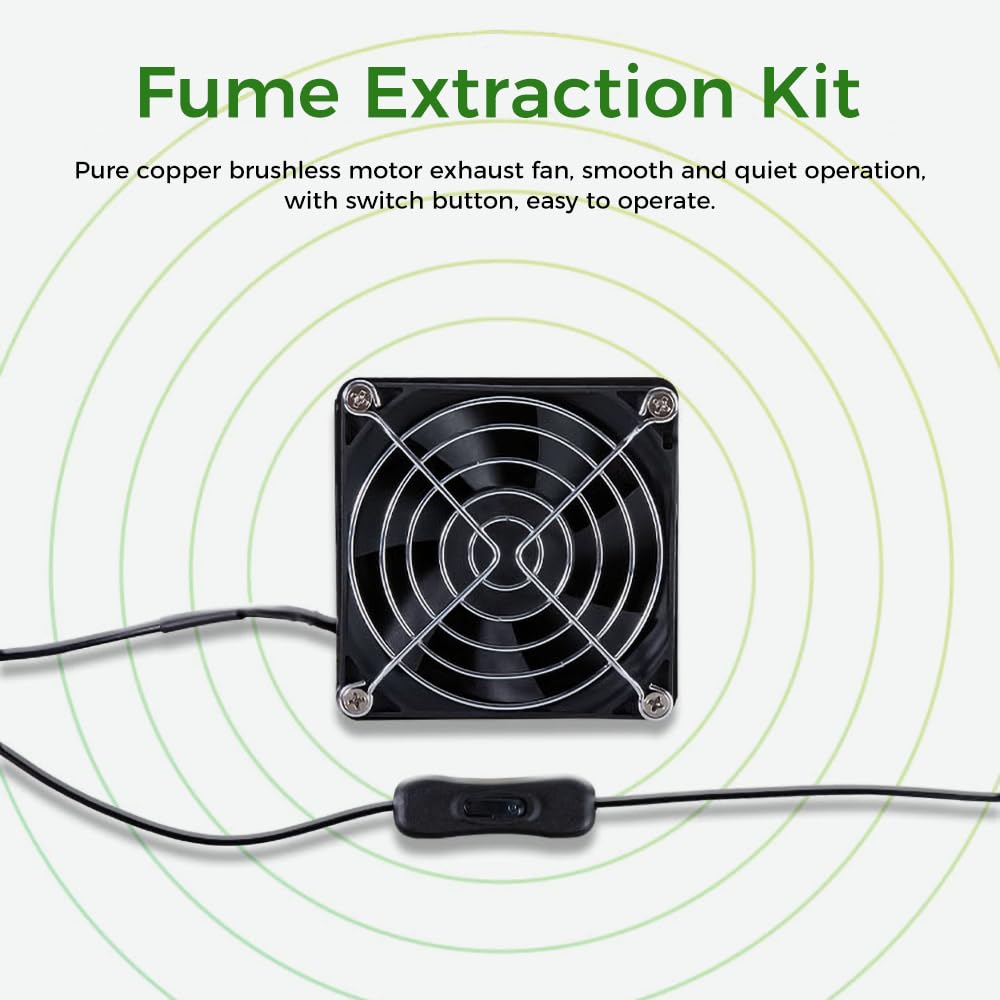 Creality Official Fume Extraction Kit, 4000 RPM High-Efficiency Ventilation Fan, Exhaust Smoke & Odors, Compatible for 3D Printer Enclosure with Fan Creality