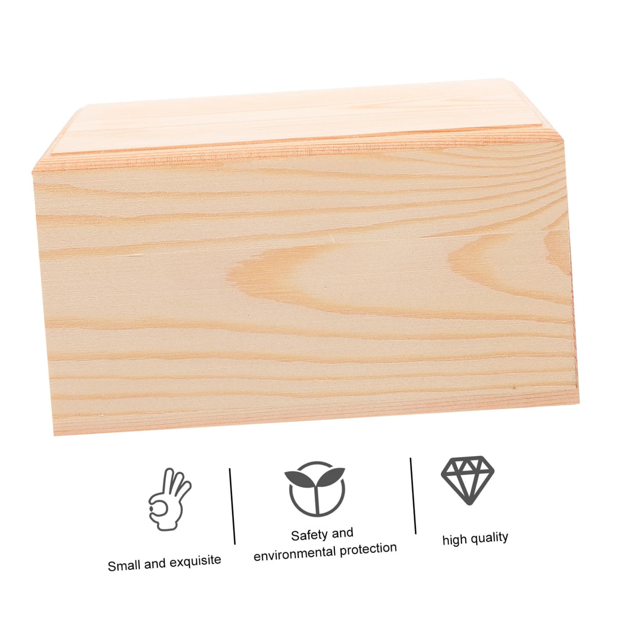 VILLCASE 3 Pcs Wooden Storage Box Desktop Jewelry Organizer Tray Storage Cubes with Lid Chest Treasure Case Unfinished Wood Crate Trinket Storage VILLCASE