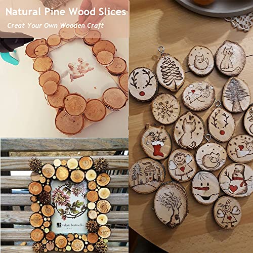 120 Pcs Unfinished Natural Wood Slices - About 1" - DIY Round Tiny Wood Kit with Bark for Wooden Crafts Wedding Decorations (1") FORLAND
