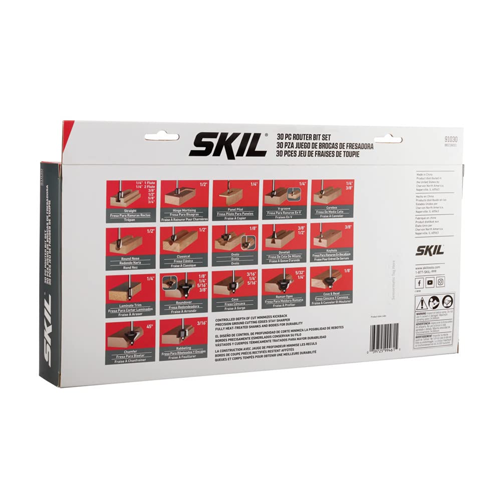 SKIL 91030 Carbide Router Bit Set, 30-Piece Skil
