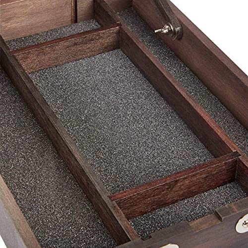 KINGART 702 Adjustable Wood Table Sketchbox Easel, Premium Beechwood Espresso Stain - Portable Artist Desktop Storage Case, Hold All Supplies KINGART